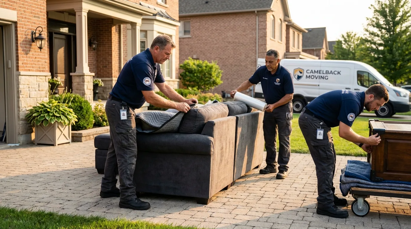 Large estate moving crew wrapping furniture in Iva, SC